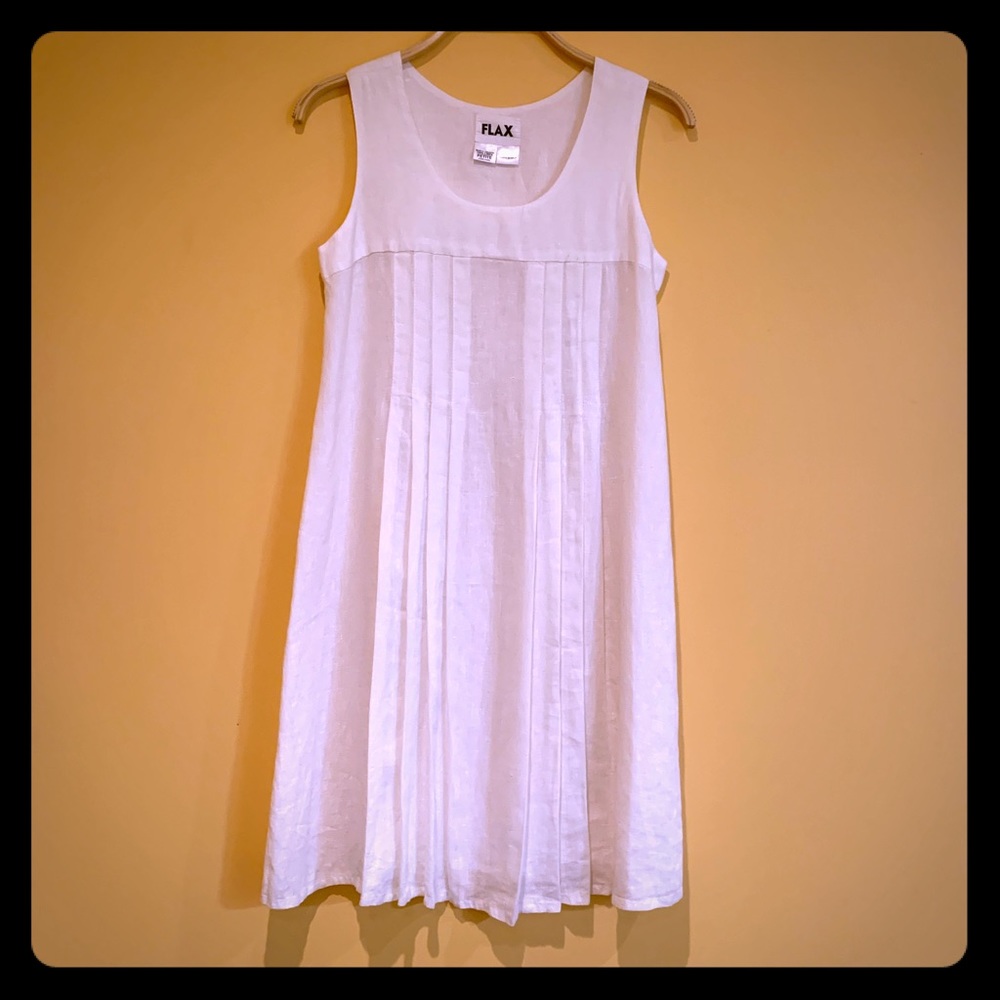 Flax lovely white linen dress